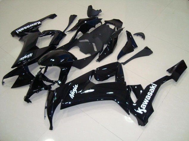 Carenado Moto Kawasaki ZX10R 08-10 - Brillante Negro con Blanco Pegatinas Carenado Moto Kawasaki ZX10R 08-10 - Brillante Negro con Blanco Pegatinas