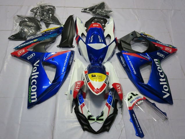 Carenados Moto Suzuki GSXR 1000 2009-2016 - Blanco Azul Amarillo Rojo Voltcom 22