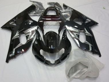 Carenados Moto Suzuki GSXR 600 / GSXR 750 2001-2003 - Negro Brillante Plata Blanco