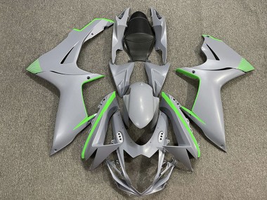 Carenados Moto Suzuki GSXR 600 / GSXR 750 2011-2024 - Nardo Gris Mate Verde Accents