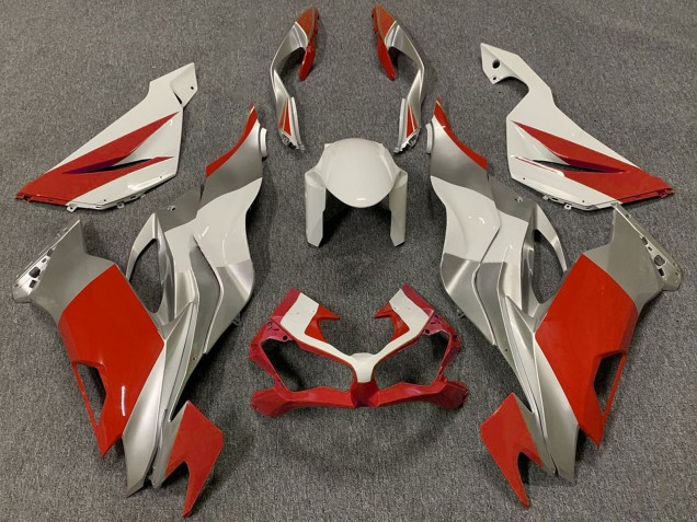 Carenados Moto Kawasaki ZX6R 2019-2022 - Blanco Plata Rojo