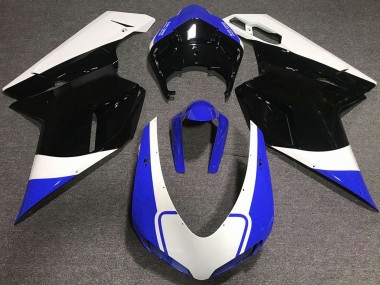 Carenado Moto Ducati 848 1098 1198 2007-2014 - Blanco Azul Negro Brillante