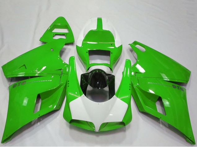 Carenados Moto Ducati 916 1993-2005 - Verde Blanco Negro Brillante Performance