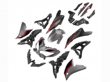 Carenados Moto Kawasaki Versys 650 2022-2025 - Gris Rojo Negro