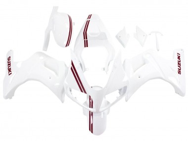 Carenados Moto Suzuki SV650 2003-2013 - Blanco Rojo Oscuro Línea
