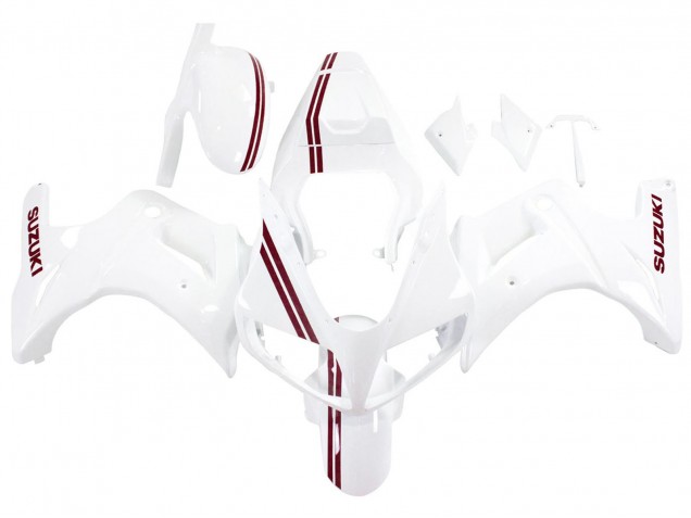 Carenados Moto Suzuki SV650 2003-2013 - Blanco Rojo Oscuro Línea
