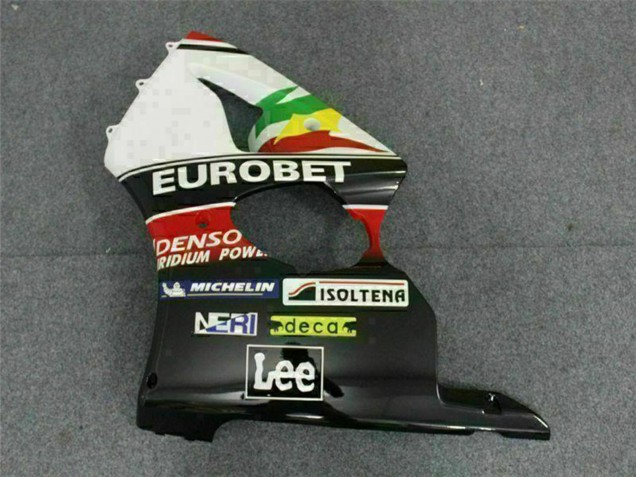 Carenados Moto Kawasaki ZX6R 2000-2002 - Blanco Rojo Amarillo Verde Negro Brillante Estrella EuroBet