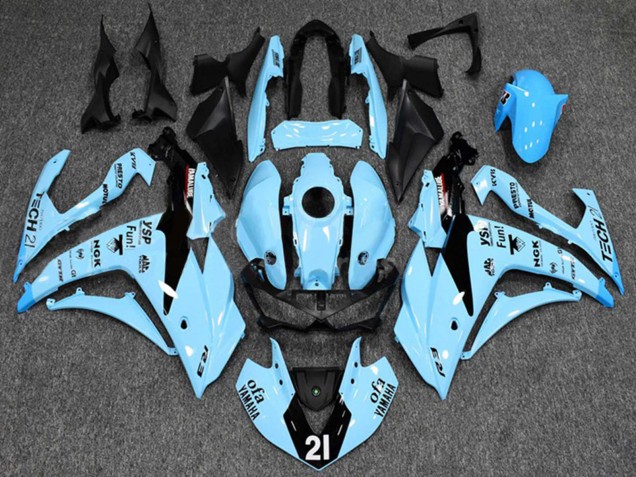 Carenados Moto Yamaha YZF R3/R25 2015-2018 - Azul Claro Negro Yamalube 21
