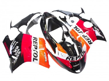 Carenados Moto ABS Honda CBR1100XX Blackbird 1996-2007 - Naranja Blanco Rojo Negro Brillante Repsol