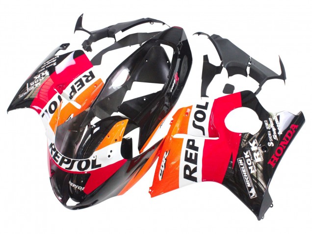 Carenados Moto ABS Honda CBR1100XX Blackbird 1996-2007 - Naranja Blanco Rojo Negro Brillante Repsol