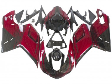 Carenado Moto Ducati 848 2007-2014 - Rojo Negro Brillante