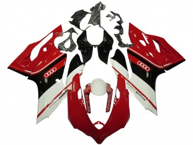 Carenados Moto Ducati Panigale 899 2011-2014 - Blanco Rojo Negro Brillante Dunlop