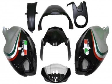 Carenados Moto Ducati Monster 696 796 1100 1100S 2008-2012 - Negro Brillante Plata Rojo Verde