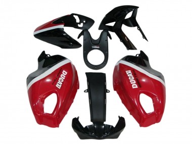 Carenados Moto Ducati Monster 696 796 1100 1100S 2008-2012 - Rojo Blanco Negro Brillante