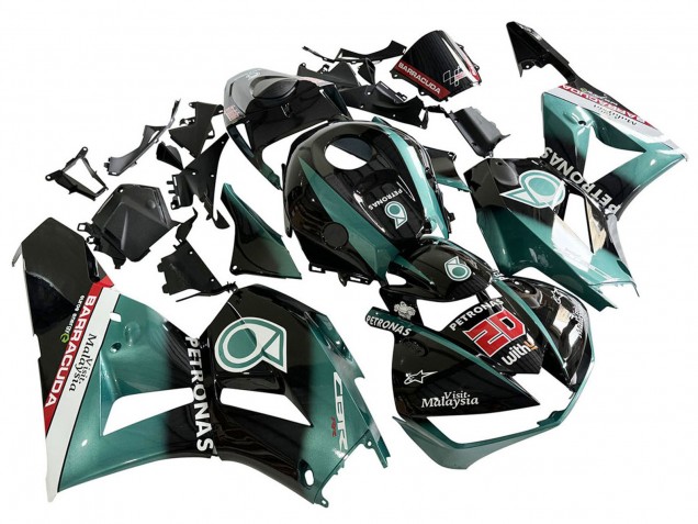 Carenado Moto Honda CBR600RR 2013-2023 - Azul Verdoso Negro Brillante Petronas 20