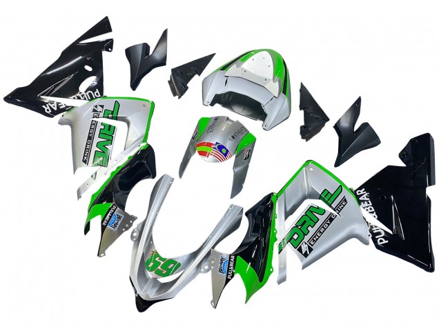 Carenados Moto Kawasaki ZX10R 2004-2005 - Verde Plata Negro 69