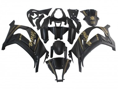 Carenados Moto Kawasaki ZX10R 2011-2015 - Negro Mate Oro Nieve Elf