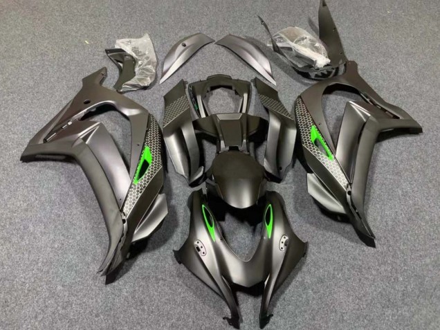Carenados Moto Kawasaki ZX10R 2016-2020 - Negro Mate Verde Honeycomb