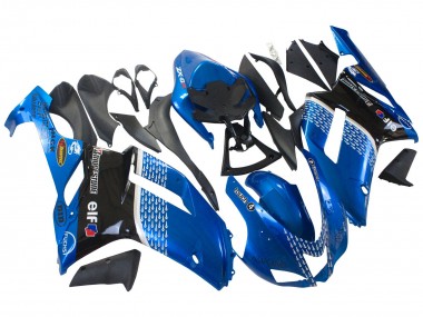 Carenados Moto Kawasaki ZX6R 2007-2008 - Negro Azul Elf