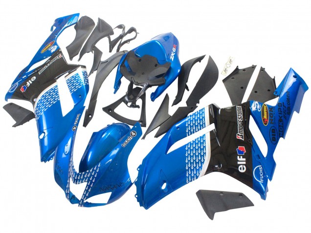 Carenados Moto Kawasaki ZX6R 2007-2008 - Negro Azul Elf