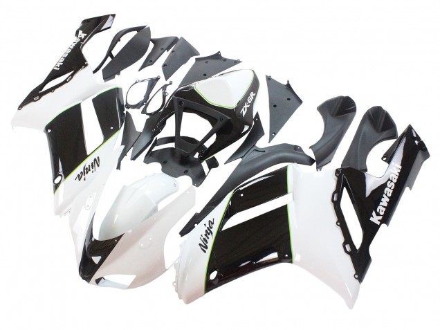 Carenados Moto Kawasaki ZX6R 2007-2008 - Negro Blanco Ninja