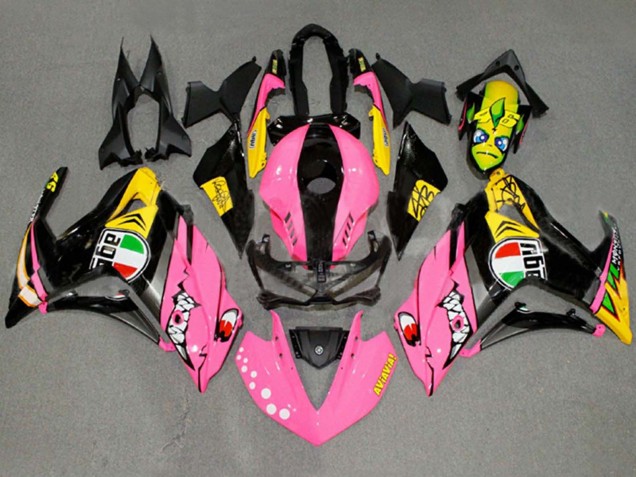 Carenados Moto Yamaha YZF R3/R25 2015-2018 - Rosa Amarillo Negro Tiburón 46