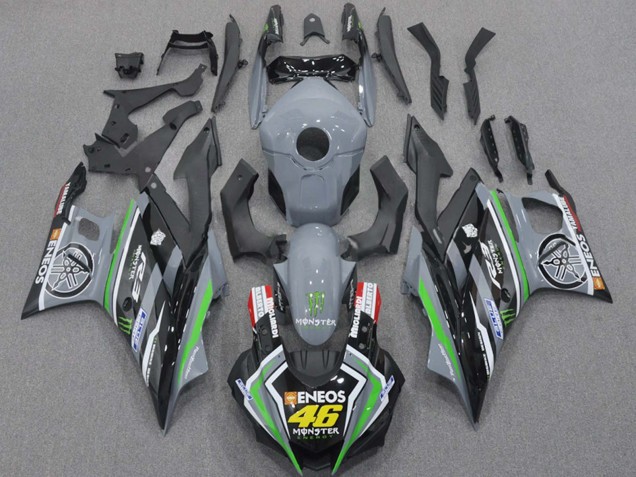 Carenados Moto Yamaha YZF R3/R25 2015-2018 - Nardo Gris Verde Negro ENEOS Monstruo 46