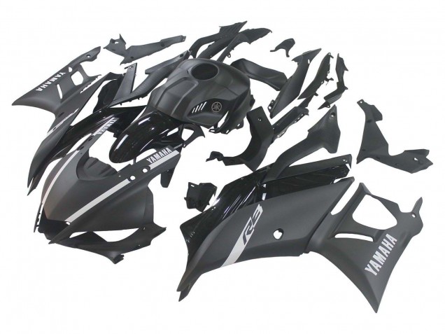Carenados Moto Yamaha YZF R3/R25 2019-2021 - Negro Mate Plata