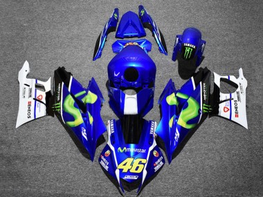 Carenados Moto Yamaha YZF R3/R25 2019-2021 - Azul Blanco Verde Negro Monstruo MoviStar ENEOS 46