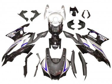 Carenados Moto Yamaha YZF R3/R25 2019-2021 - Plata Negro Brillante FibraCarbono Estilo