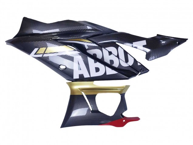 Carenados Moto Yamaha YZF R3/R25 2022-2024 - Negro FibraCarbono Estilo Oro Rojo ABBOT