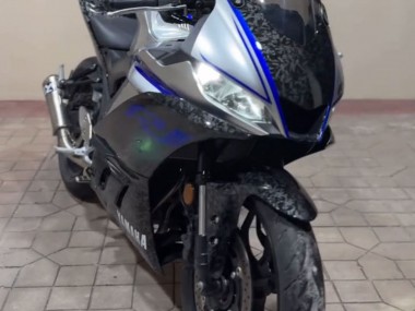 Carenados Moto Yamaha YZF R3/R25 2022-2024 - Marble Negro Plata Azul Falsificado FibraCarbono Estilo