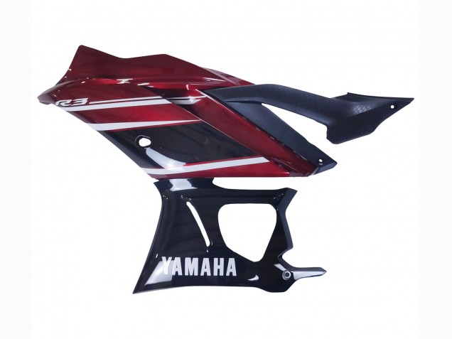 Carenado Moto Yamaha YZF R3/R25 2022-2024 - Rojo Blanco Negro Brillante