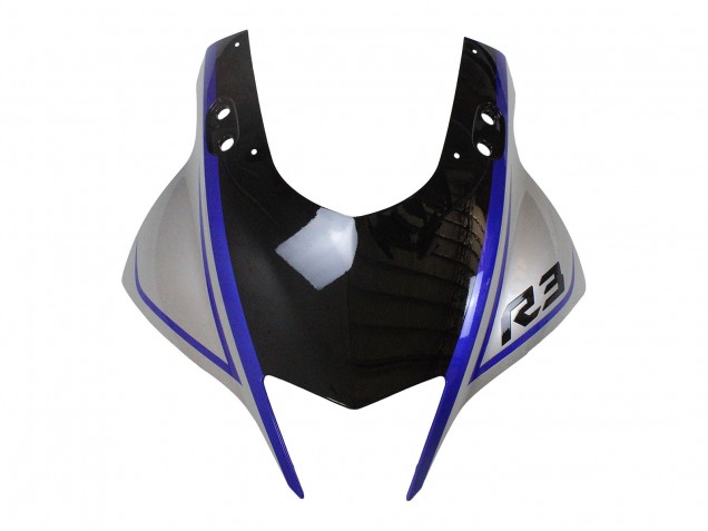 Carenados Moto Yamaha YZF R3/R25 2022-2024 - Plata Azul Negro Brillante