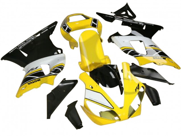 Carenados Moto Yamaha YZF R3/R25 2022-2024 - Amarillo Blanco Negro Motul