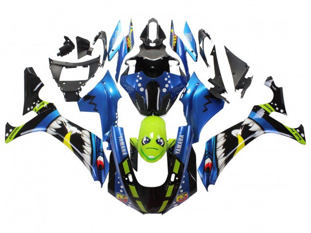 Carenados Moto Yamaha YZF 1000 R1 2020-2025 - Azul Verde Negro Tiburón