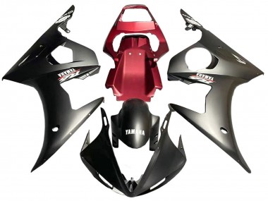 Carenado Moto Yamaha YZF 600 R6 2005 - Negro Mate Rojo