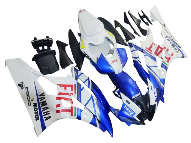 Carenados Moto Yamaha YZF 600 R6 2006-2007 - Blanco Azul Rojo Fiat Motul Michelin