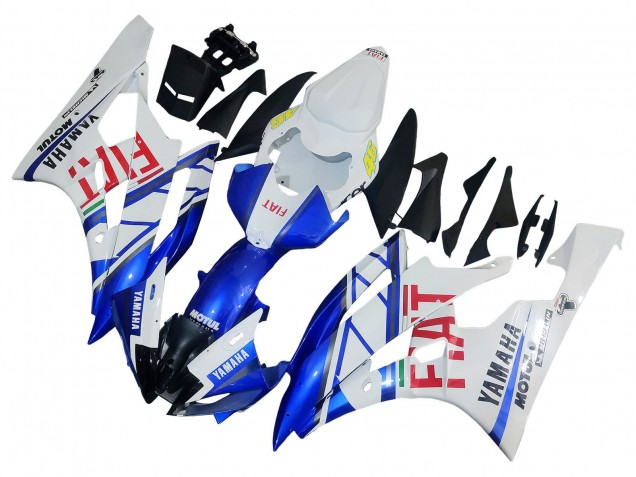 Carenados Moto Yamaha YZF 600 R6 2006-2007 - Blanco Azul Rojo Fiat Motul Michelin