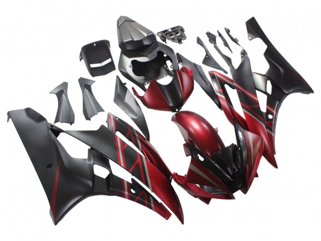 Carenados Moto Yamaha YZF 600 R6 2006-2007 - Rojo Negro Mate