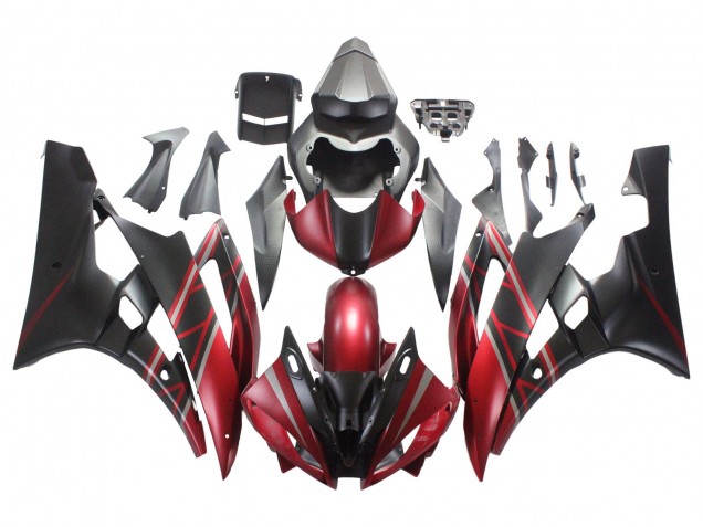 Carenados Moto Yamaha YZF 600 R6 2006-2007 - Rojo Negro Mate