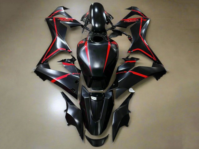 Carenados Moto Honda CBR650R 2021-2023 - Negro Brillante Rojo Raya