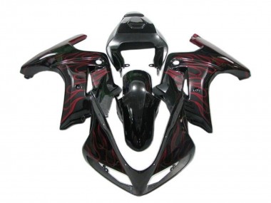 Carenados Moto Suzuki SV650 2003-2013 - Negro Brillante Rojo Llama