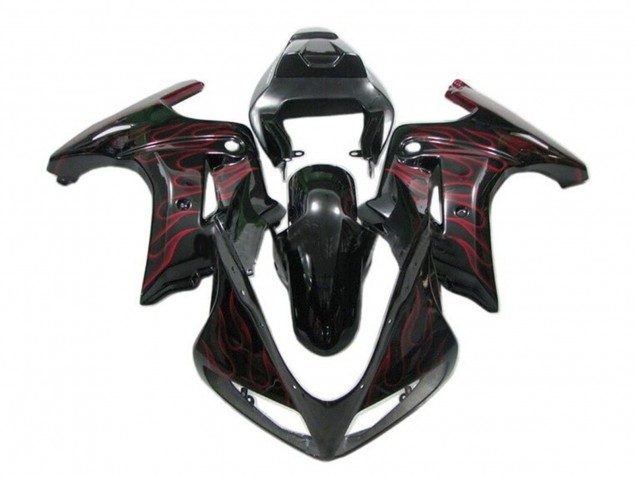 Carenados Moto Suzuki SV650 2003-2013 - Negro Brillante Rojo Llama