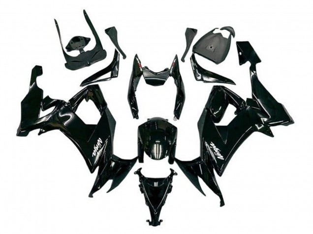Carenados Moto Kawasaki ZX10R 2008-2010 - Negro Brillante Blanco Calcomanía