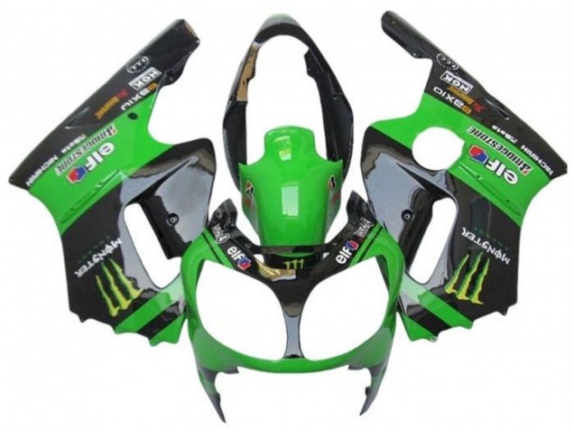 Carenados Moto Kawasaki ZX12R 2000-2001 - Verde Negro Amarillo Elf Monstruo