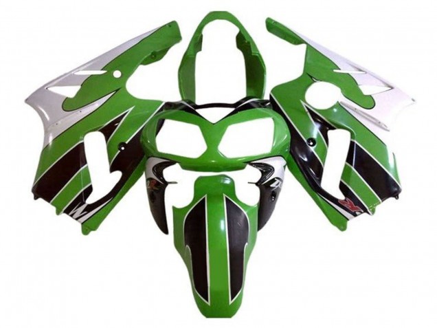 Carenados Moto Kawasaki ZX12R 2000-2001 - Blanco Verde Negro Raya