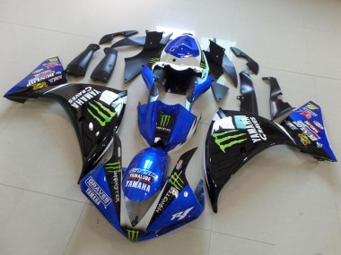 Carenados Moto Yamaha YZF R1 2012-2014 - Azul Blanco Negro Brillante Verde Graves Yamalube Monstruo