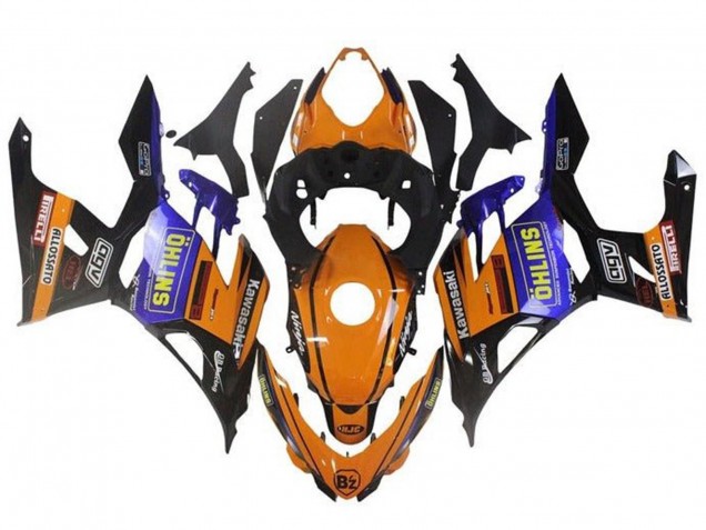 Carenados Moto Kawasaki Ninja 400 2018-2024 - Naranja Negro Azul Amarillo OHLINS