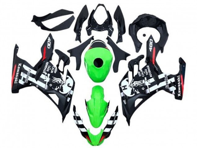 Carenados Moto Kawasaki Ninja 400 2018-2024 - Verde Negro Blanco Rojo Cráneo